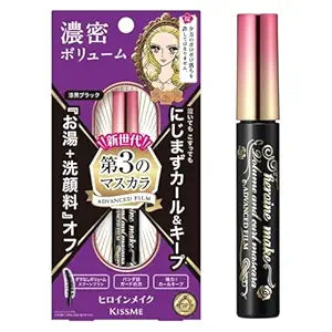 KISSME Heroine Make Volume & Curl Mascara Advanced Film – Long-Lasting Volume & Curl (Jet Black, 6g)