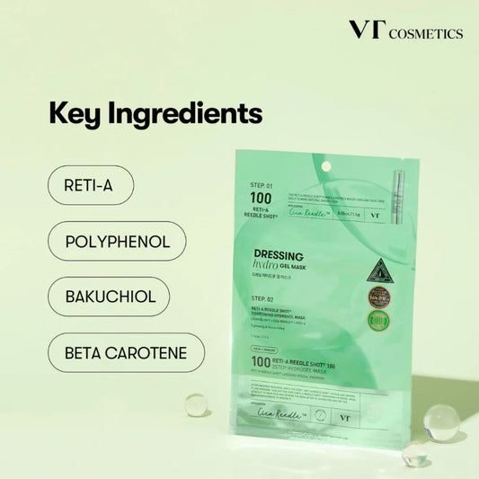 VT COSMETICS Reti-A Reedle Shot 100 2-Step Hydrogel Mask – 1EA