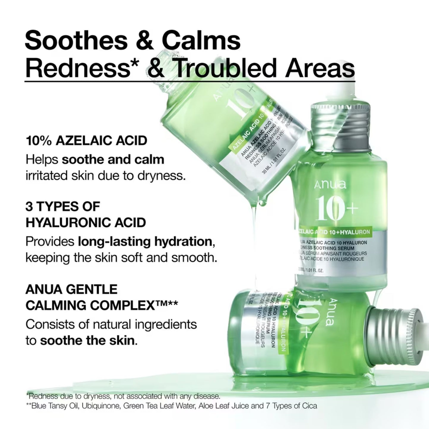 ANUA Azelaic Acid 10% + Hyaluron Redness Soothing Serum (30ml)