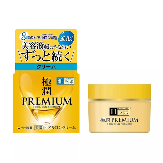 Hada Labo Gokujyun Premium Cream – 50g moisturizing cream jar designed for deep hydration and skin barrier support