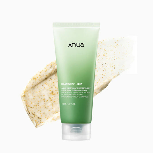 Anua Heartleaf Quercetinol Pore Deep Cleansing Foam 150ml – gentle daily cleanser with houttuynia cordata and quercetin for soothing and pore care