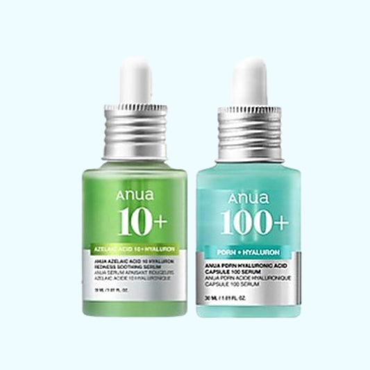 ANUA PDRN + Azelaic Serum Bundle (2 × 30 ml) – repairing and brightening Korean skincare set