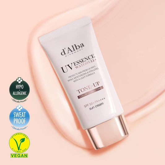 D’ALBA Waterfull Tone-Up Sun Cream brightening SPF for daily use