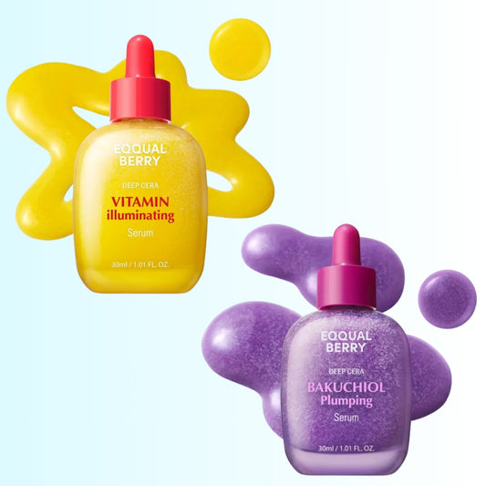 EQQUALBERRY Vitamin Illuminating + Bakuchiol Plumping Serum Set – 2 x 30ml