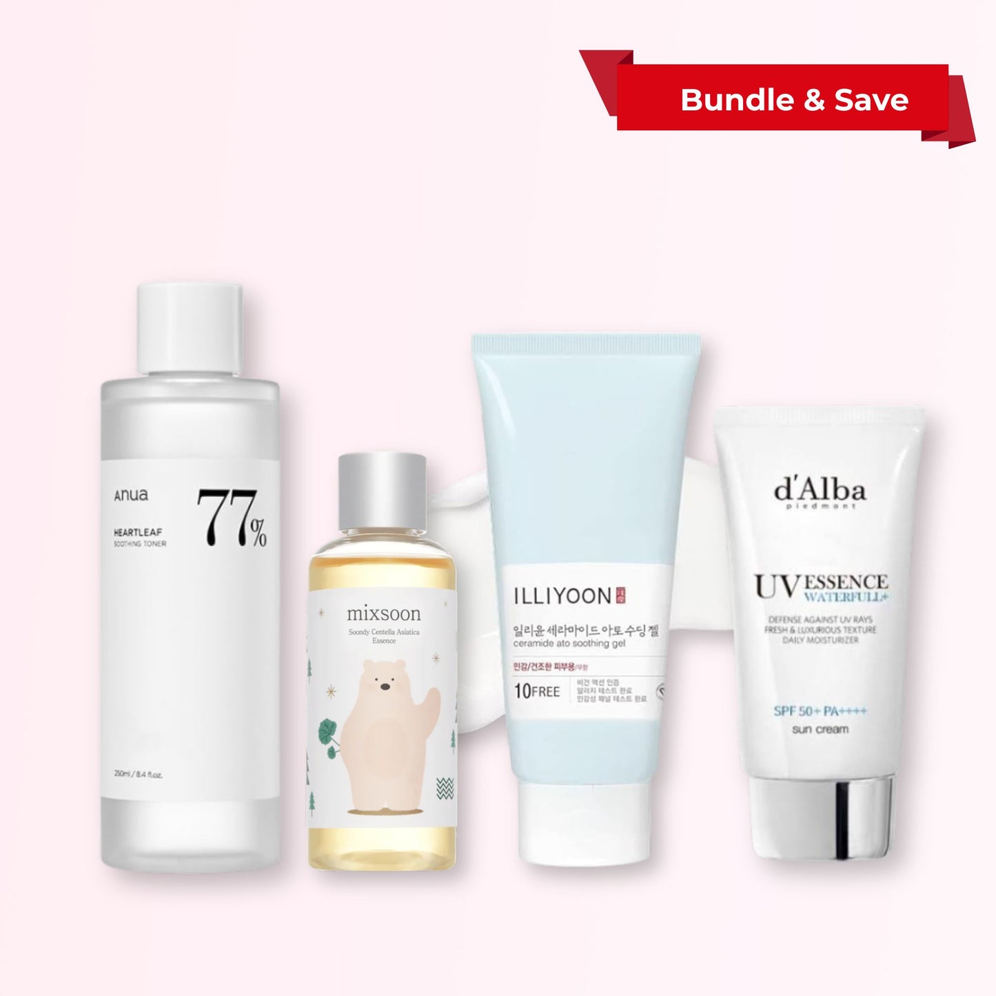 Glow Basics for Teens – Korean Skincare Set with toner, Centella essence, moisturizer, and sunscreen