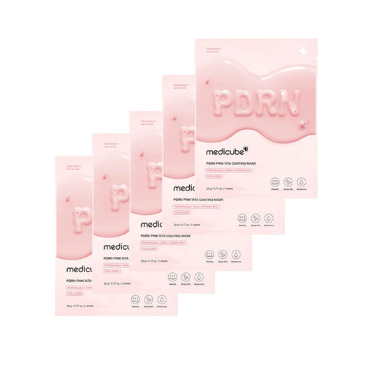 Medicube PDRN Pink Vita Coating Mask 5 pack Korean salmon DNA sheet mask