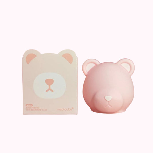 MEDICUBE Age-R Booster Pro Pink Bear Head Case (1 ea) – cute protective cover for Age R Booster Pro skincare device