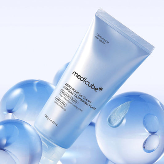MEDICUBE Zero Pore Clearing Capsule Cleansing Foam 120g with AHA, BHA, and PHA for pore care and daily exfoliation