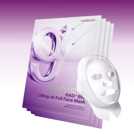 NUMBUZIN No.9 NAD+ BIO Lifting Full Cover Facial Mask – 4 Sheets + Lifting Band