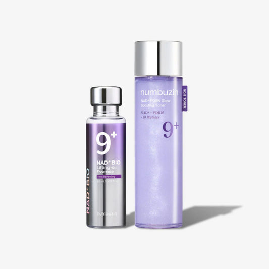 NUMBUZIN No.9 NAD+ PDRN Glow Boosting Toner and BIO Lifting-sil Essence Bundle