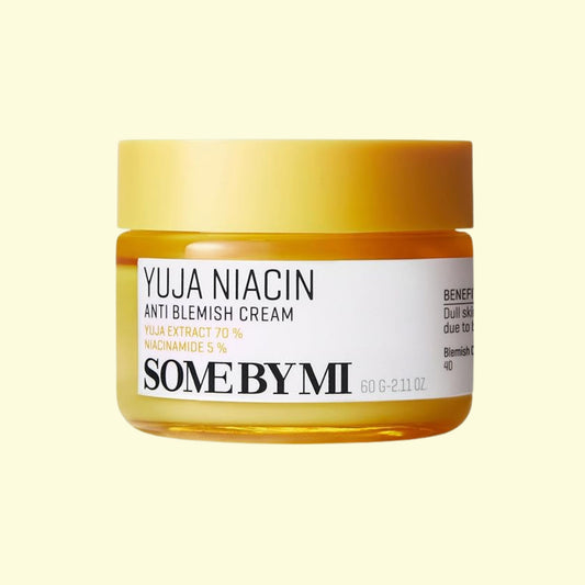 SOME BY MI Yuja Niacin Anti-Blemish Cream 60g with Yuja extract and 5% Niacinamide for brightening and hydration