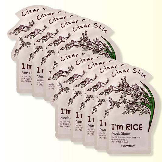 TONYMOLY I'm Rice Sheet Mask – 21g (Pack of 10)