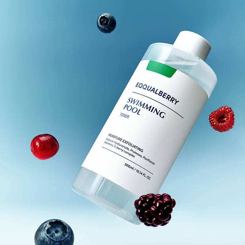 EQQUALBERRY Swimming Pool Ampoule (50ml) & Swimming Pool Toner (155ml) Bundle – Hydrate & Soothe