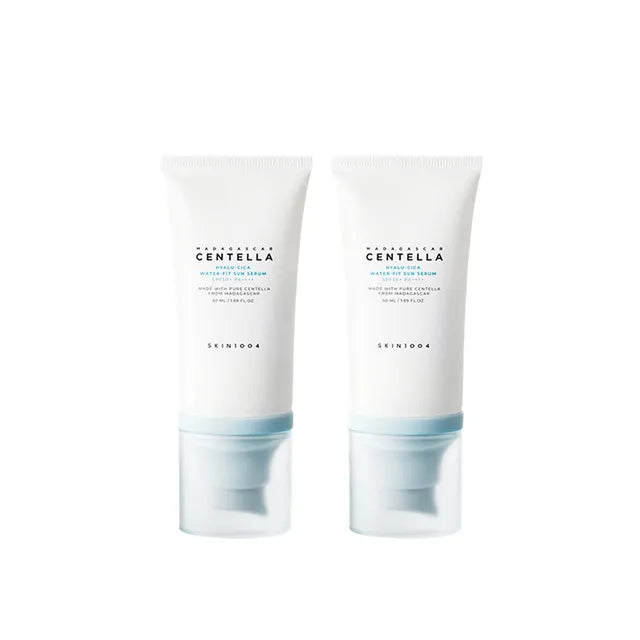 SKIN1004 Madagascar Centella Hyalu-Cica Water-Fit Sun Serum SPF50+ PA++++ – Twin Pack (50ml x 2)