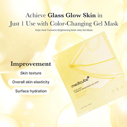 MEDICUBE Kojic Acid Turmeric Brightening Gold Jelly Gel Mask (4ea)