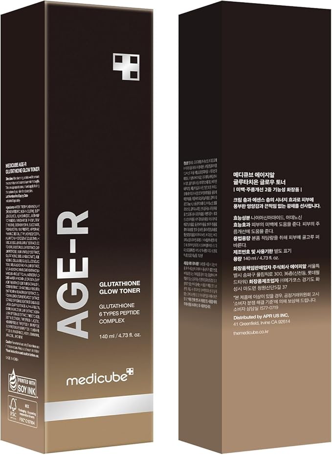 Medicube AGE-R Glutathione Glow Toner packaging on a white background