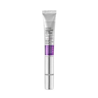 VT Reedle Shot Lifting Eye Cream – sleek 15ml tube with cooling metal applicator designed to lift, hydrate, and brighten the eye area