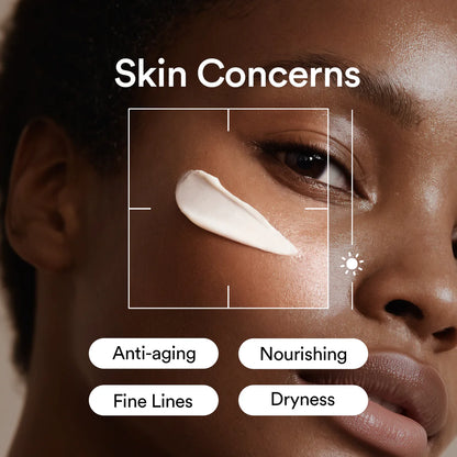 Close-up of a person's face with a focus on skin concerns and skincare product application.