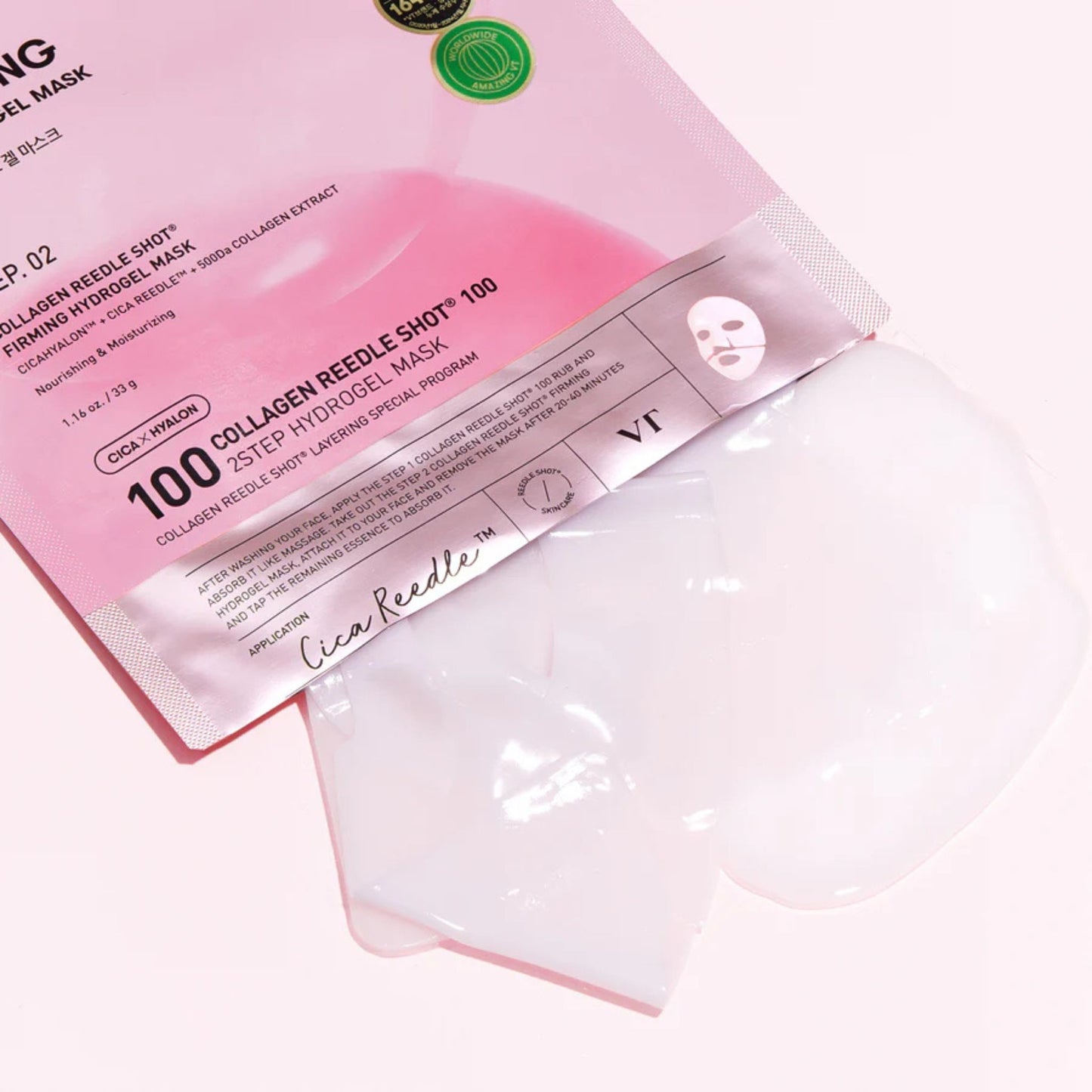 VT COSMETICS Collagen Reedle Shot 100 2-Step Hydrogel Mask – 1EA