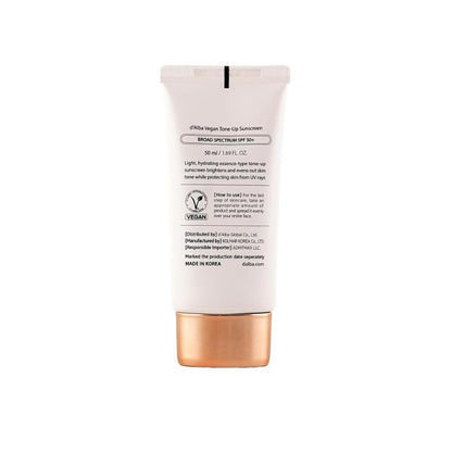 D'ALBA UV Essence Waterfull+ Sunscreen – Tone-Up Sun Cream – Broad Spectrum SPF50+ PA++++ (50ml)