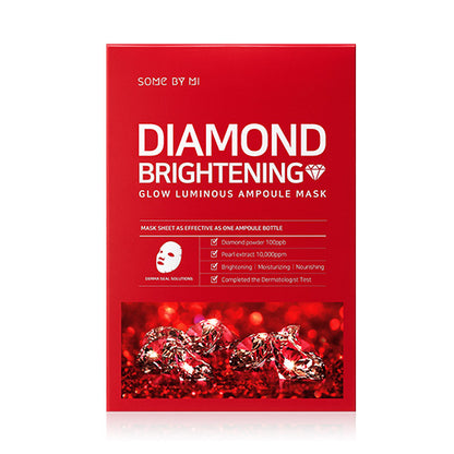 Red box of Diamond Brightening Glow Luminous Ampoule Mask by Some By Mi on a white background