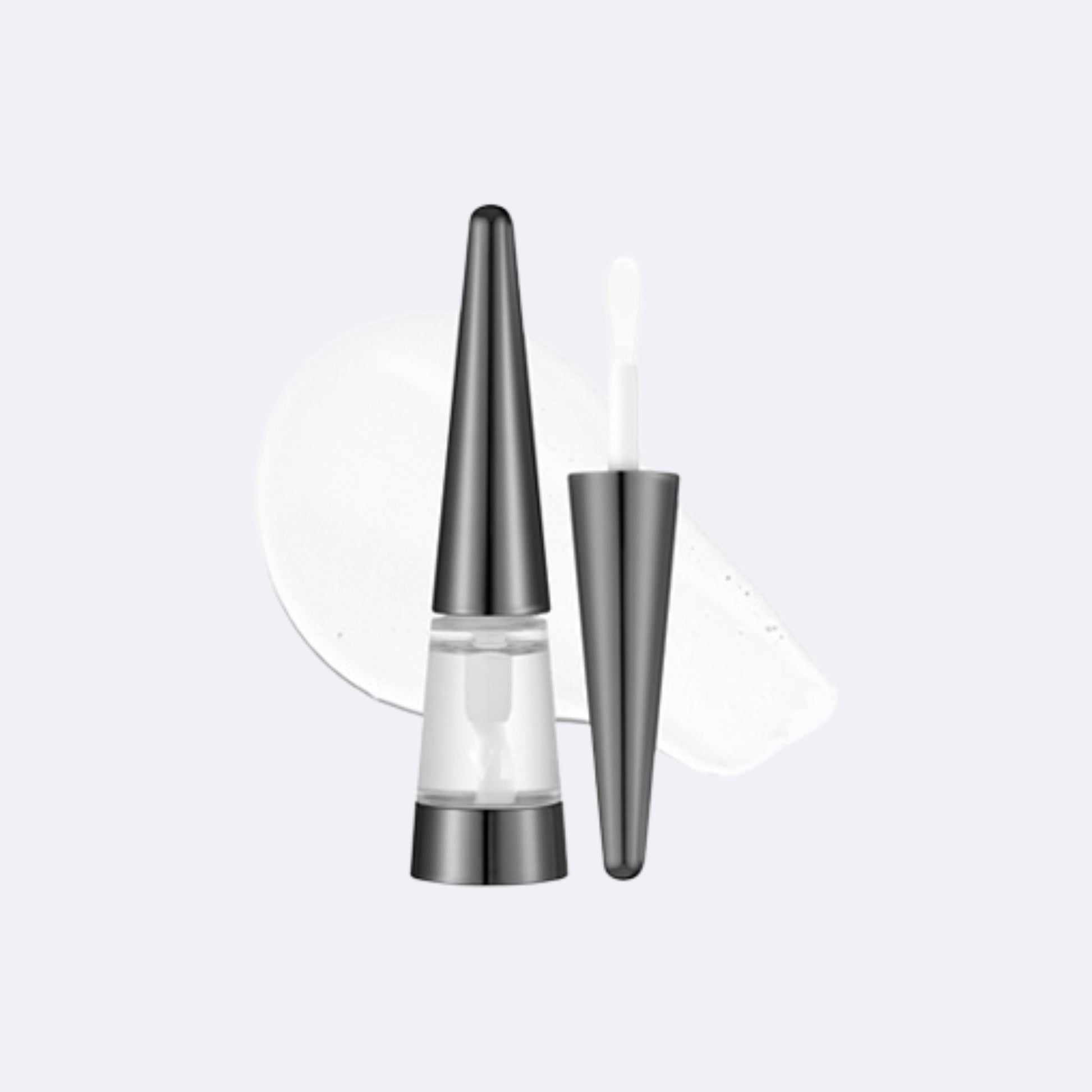 Two metallic cone-shaped objects on a light gray background