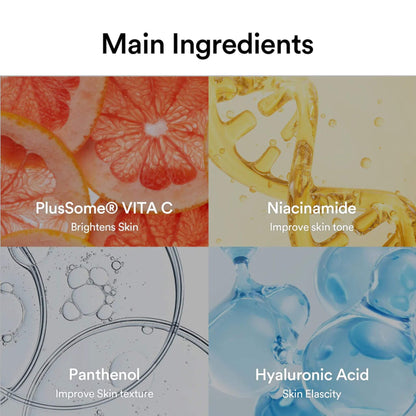 Collage of skincare ingredients with text labels on a white background