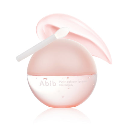 Pink cosmetic product with a applicator on a white background, featuring the brand 'Abib'.