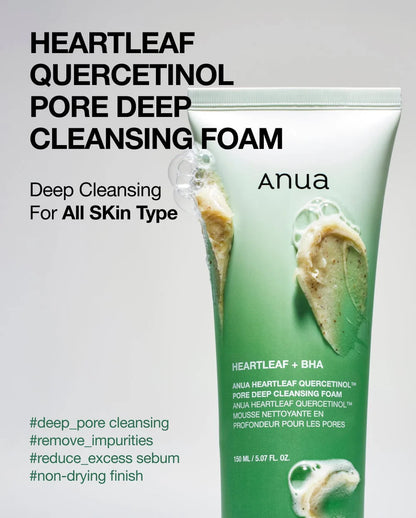 ANUA Double Cleansing Bundle – Heartleaf Pore Control Oil & Deep Cleansing Foam + FREE Mini Toner