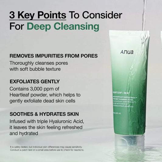 ANUA Heartleaf Quercetinol Pore Deep Cleansing Foam (150ml)