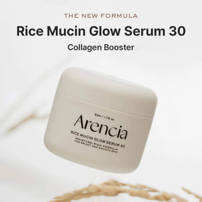 arencia rice mucin glow overnight serum 30ml korean hydrating radiance serum