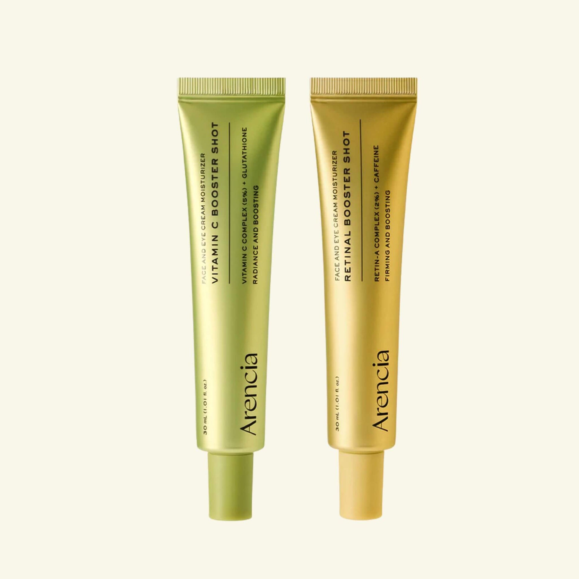 arencia vitamin c retinal booster shot duo 30ml korean brightening firming serum set
