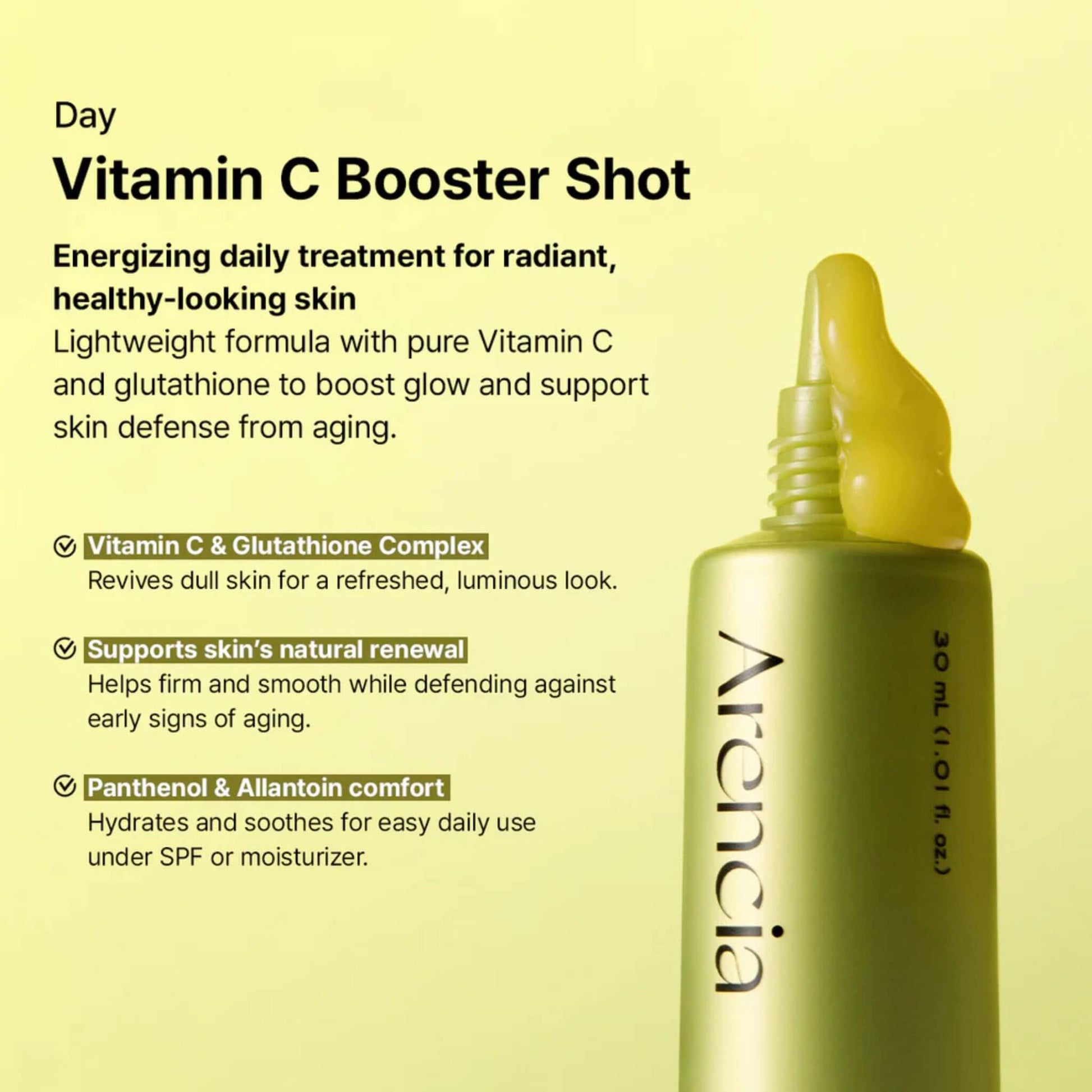 Vitamin C booster shot with Arencia branding