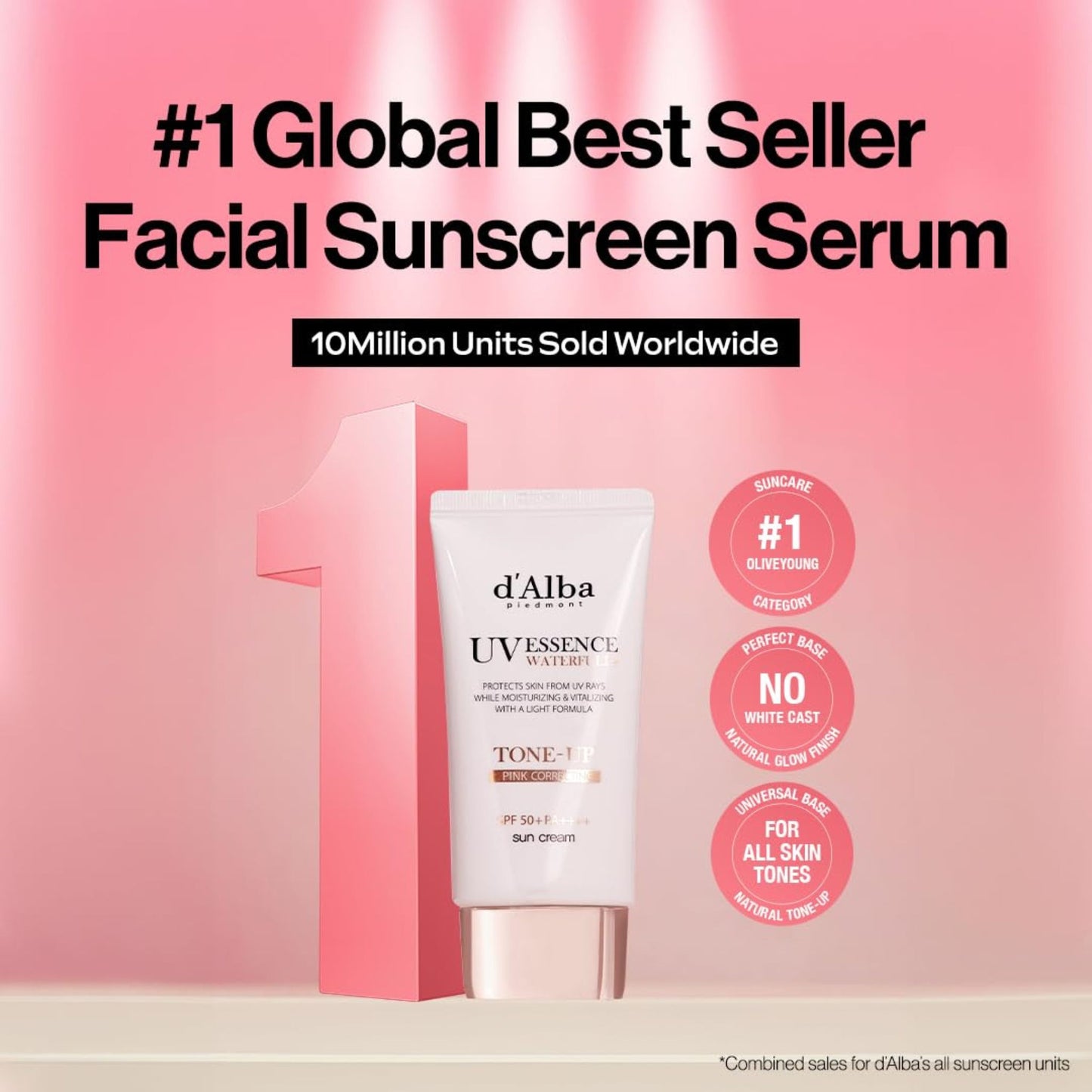 D'ALBA UV Essence Waterfull Tone-Up Sun Cream SPF50+ PA++++ (50ml)