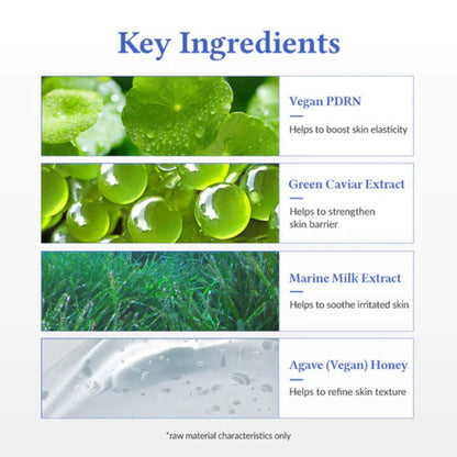 List of key ingredients with corresponding images and descriptions on a white background