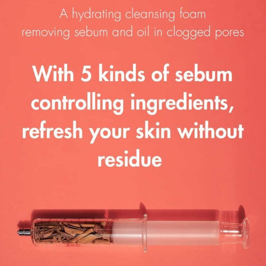 Product packaging with text on a pink background