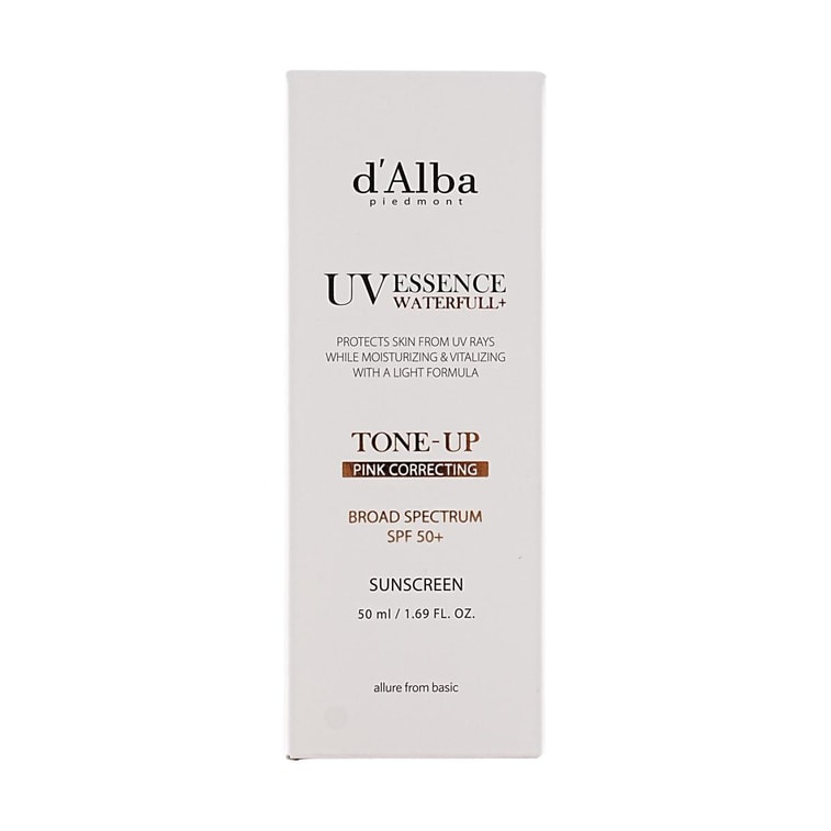 D'ALBA UV Essence Waterfull+ Sunscreen – Tone-Up Sun Cream – Broad Spectrum SPF50+ PA++++ (50ml)