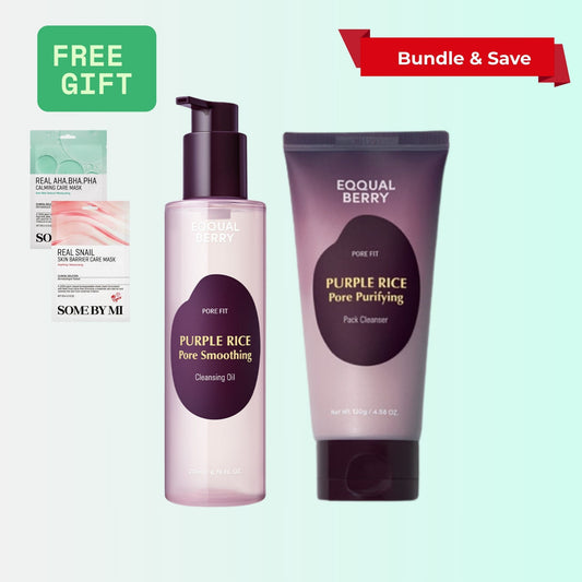 EQQUALBERRY Purple Rice Cleansing Duo – Cleansing Oil + Pack Cleanser