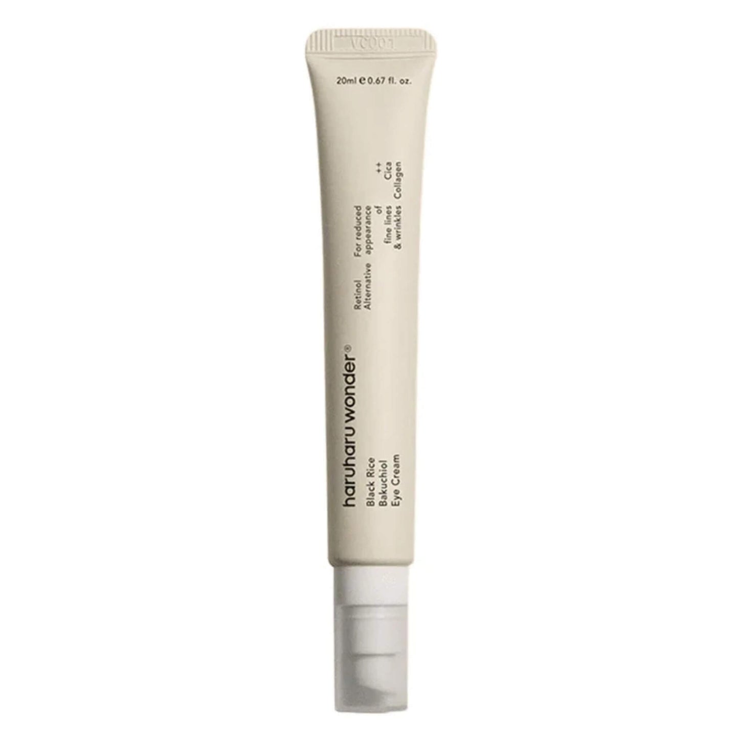 Haruhu wonder eye cream tube on a white background