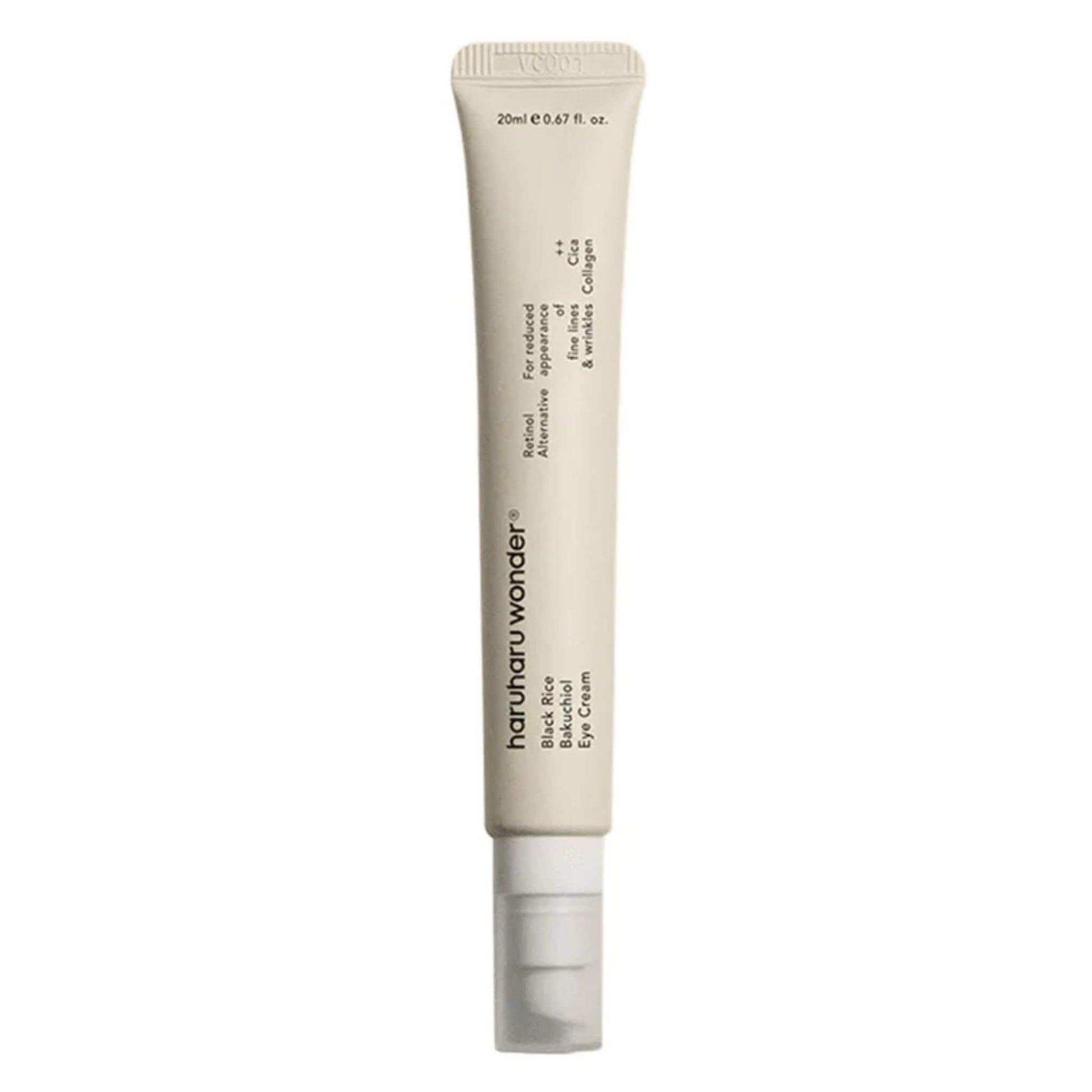 Haruhu wonder eye cream tube on a white background