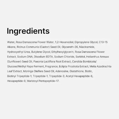List of ingredients on a white background