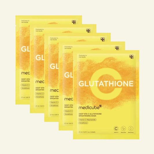 medicube deep vita c glutathione brightening mask 5 pcs korean sheet mask