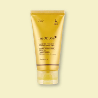 MEDICUBE Kojic Acid Turmeric Night Wrapping Mask 75ml – Brightening Overnight Peel Mask