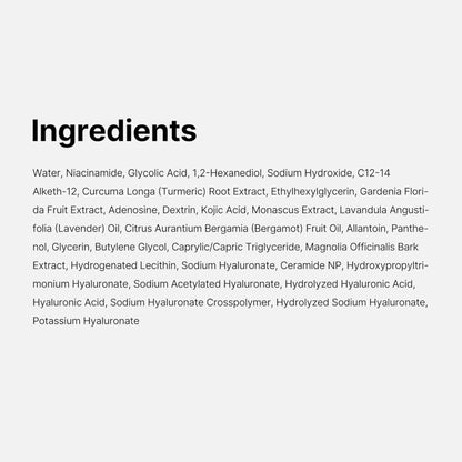 List of ingredients on a white background