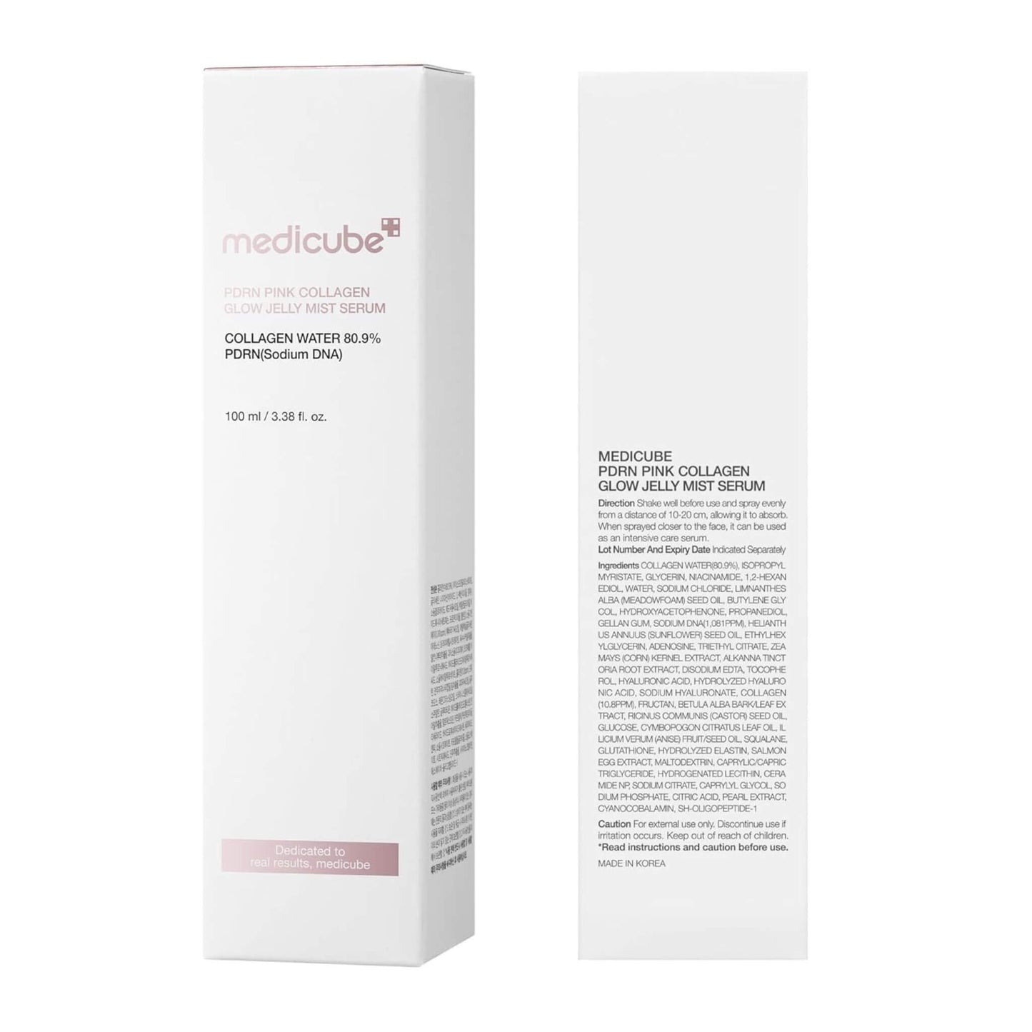 Medicube pink collagen serum packaging on a white background