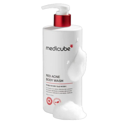 Medicube Red Acne Body Wash bottle on a white background
