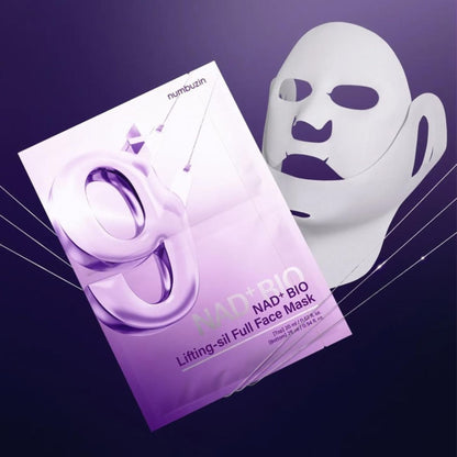 NUMBUZIN No.9 NAD+ BIO Lifting Full Cover Facial Mask – 4 Sheets + Lifting Band