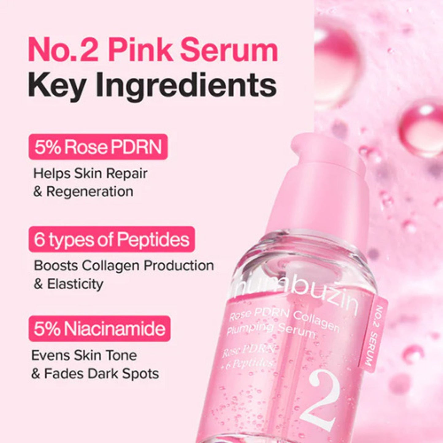 NUMBUZIN No.2 Rose PDRN Collagen Plumping Serum (30ml) – Firming & Hydrating