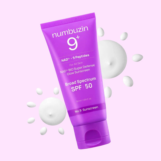 NUMBUZIN No.9 NAD+ BIO Super Defense Glow Sunscreen SPF 50 dewy finish sunscreen