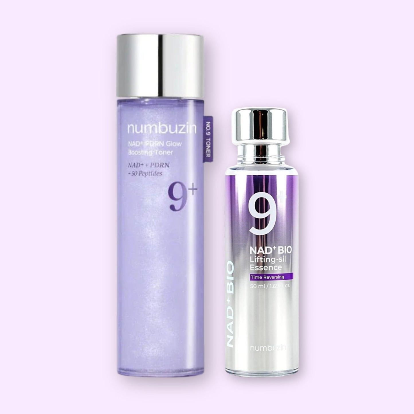 NUMBUZIN No.9 NAD+ PDRN Glow Boosting Toner and BIO Lifting-sil Essence Bundle